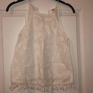 Summer white cotton tank top